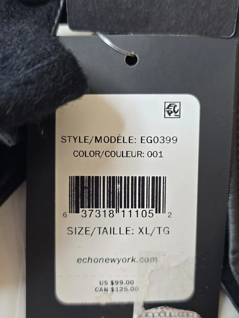 Echo New York Adjustable Belt Gloves..Size XL NWT Gift Cold Weather Luxury